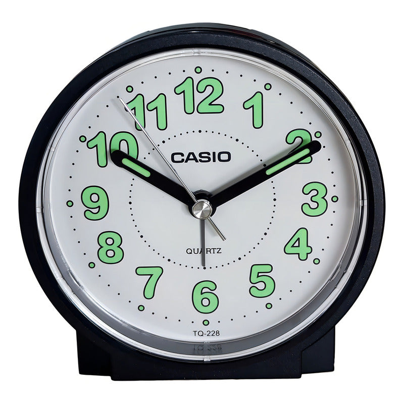 Reloj Despertador Analógico Casio Tq-228 Color Negro Negro Negro