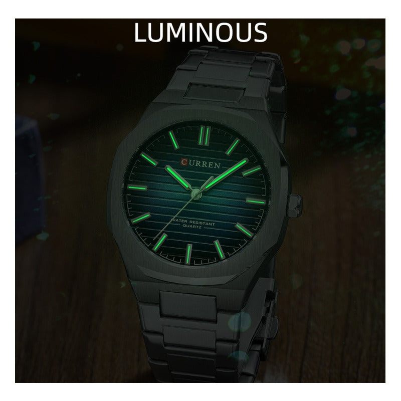 Relojes De Cuarzo Inoxidable Curren Analog Business Color Del Fondo Silver Black