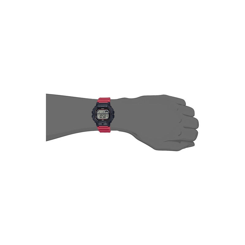 Reloj Casio Ws-1400h-4av Sumergible Original Rojo Negro Agua