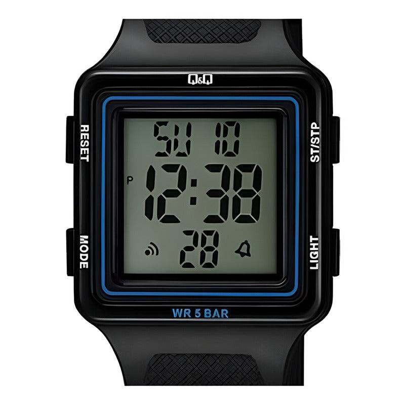 Reloj Q&q M193j003y Negro Silicona Resistente Al Agua