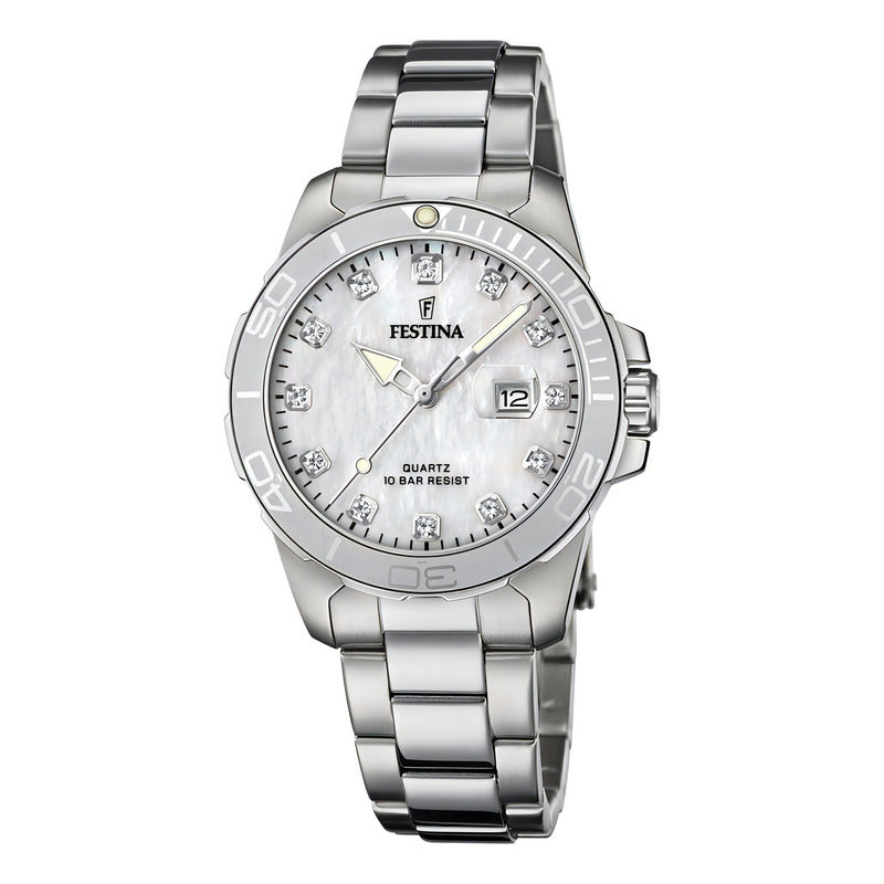 Reloj Para Mujer Festina Boyfriend F20503/1 Plateado Nacarado