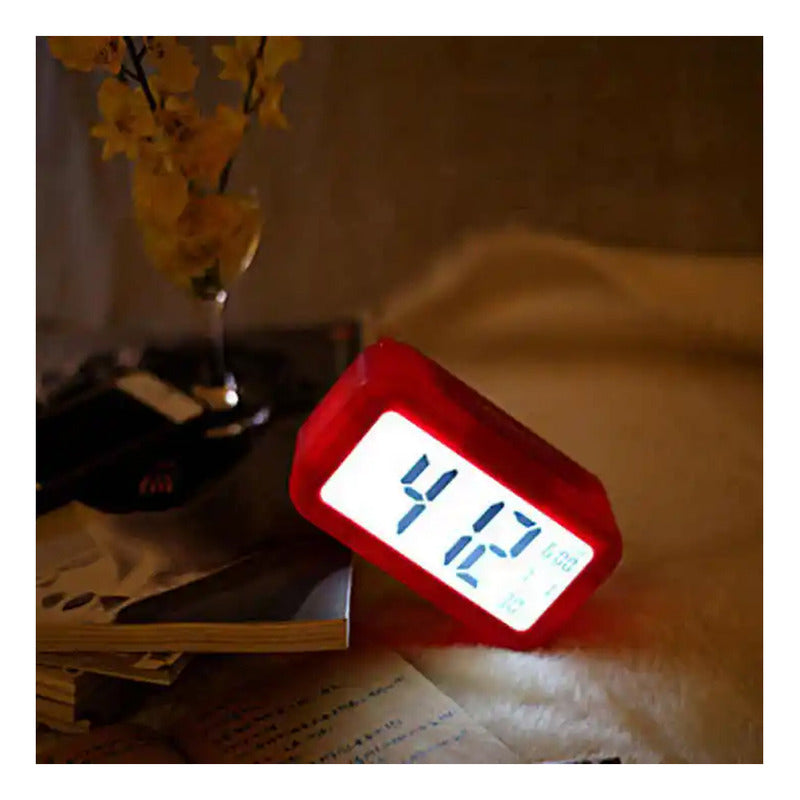 Reloj Despertador Genér 1302 Led Con Fecha Y Temperatura Rojo