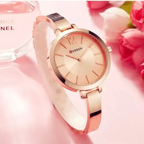 Relojes Simples De Acero Inoxidable 9012-3 Rose