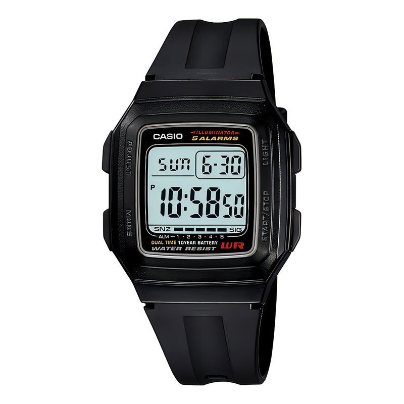 Reloj Casio F-201wa-1adf Cuarzo Hombre Negro Natural