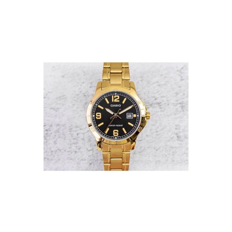 Reloj Casio Mujer Ltp-v004g-1budf Dorado Negro Negro Ltp-v004g-1b