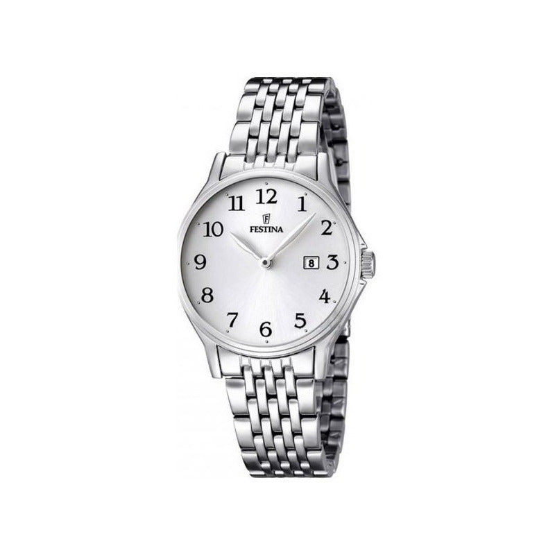 Reloj Festina Mujer Acero F16748/1 Clasico Original Plateado Blanco