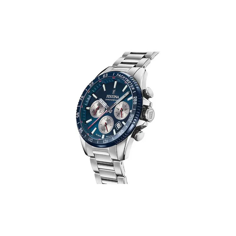 Reloj Festina Hombre Acero Cronografo Fecha Azul F20560.2 Plateado Azul