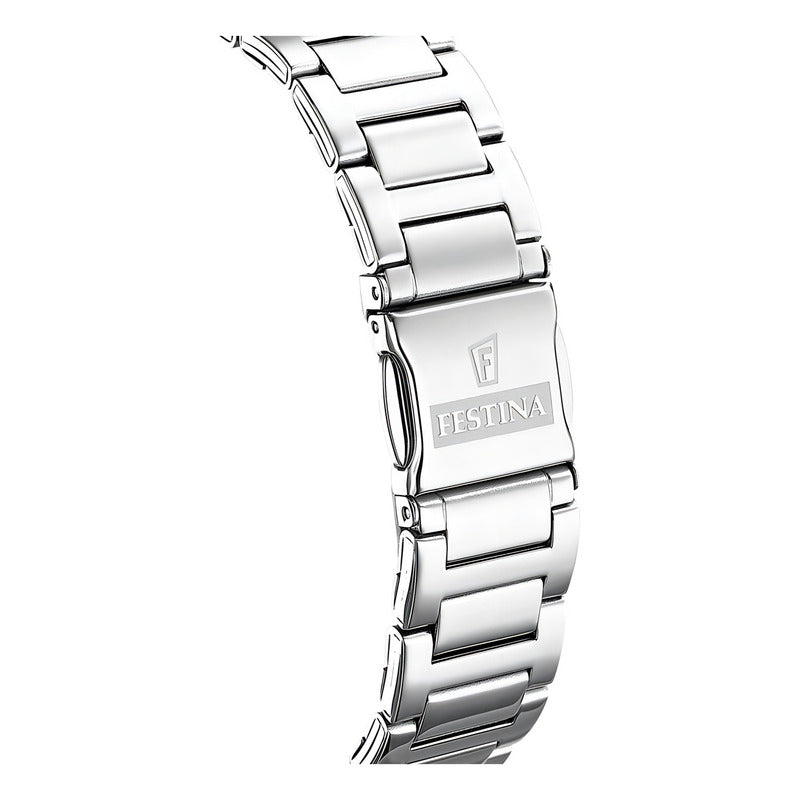 Reloj Festina Boyfriend De Acero Para Mujer Gris Plateado Celeste