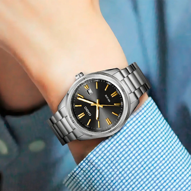 Reloj Casio Mtp-1302d-1a2 Para Caballero Plateado/ Negro/oro