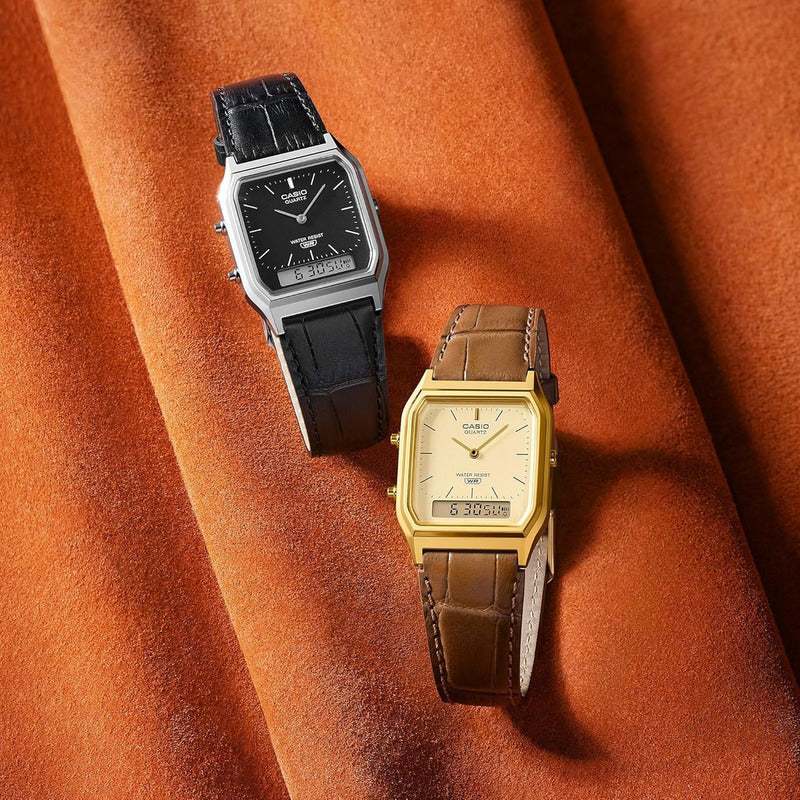 Reloj Casio Vintage Aq-230egl-9adf En Oro Marrón Claro Marrón Claro Dorado