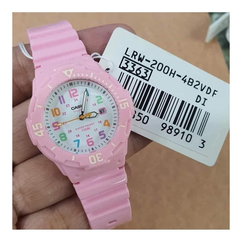 Reloj Casio Dama Lrw-200h-4b2vdf Relojesymas Rosa Chicle Rosa Blanco