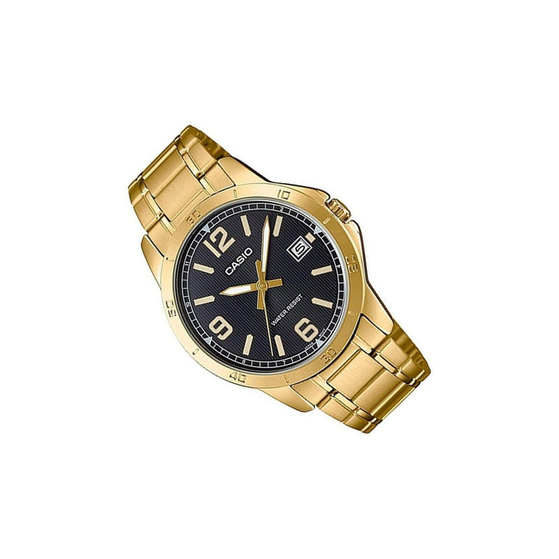 Reloj Casio Hombre Mtp-v004g-1b Color Dorado Negro