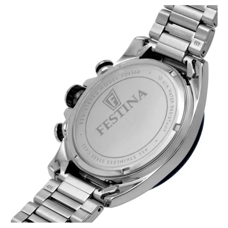 Reloj Hombre Festina F20560 Colores Surtidos Relojesymas Correa Plateado Fondo 2 Azul Azul Oscuro