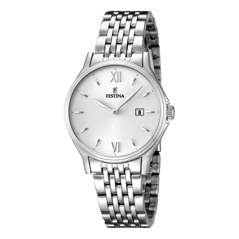 Reloj Festina Mujer Acero F16748/2 Clasico Original Plateado