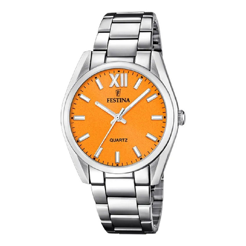 Reloj Festina The Originals F20622/k Mujer Plateado Plateado Naranja