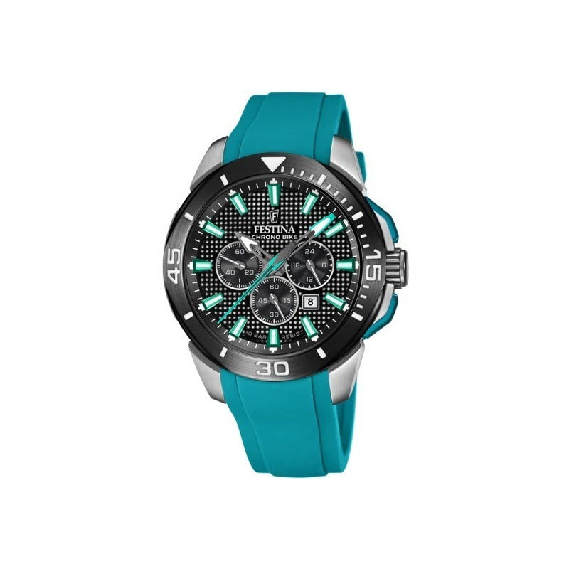 Reloj Festina Hombre Silicona Verde Crono Bike 100m F20642.3 Verde Negro