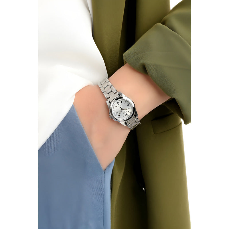Reloj Casio Acero Inoxidable De Dama Ltp-1215a-7acr Plateado