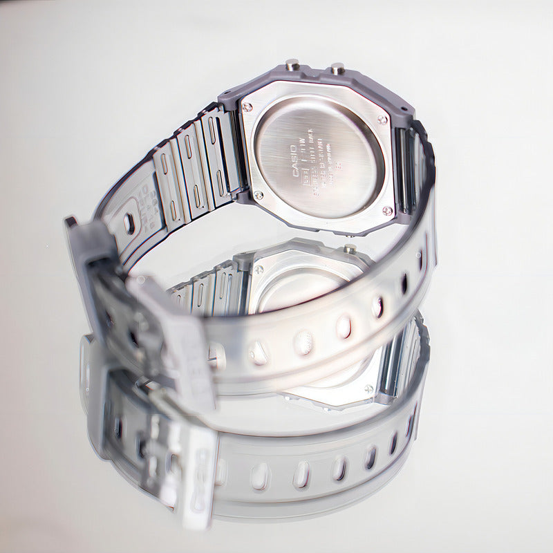 Reloj De Pulsera Casio Collection F-91ws-8 Color Gris Transparente/gris