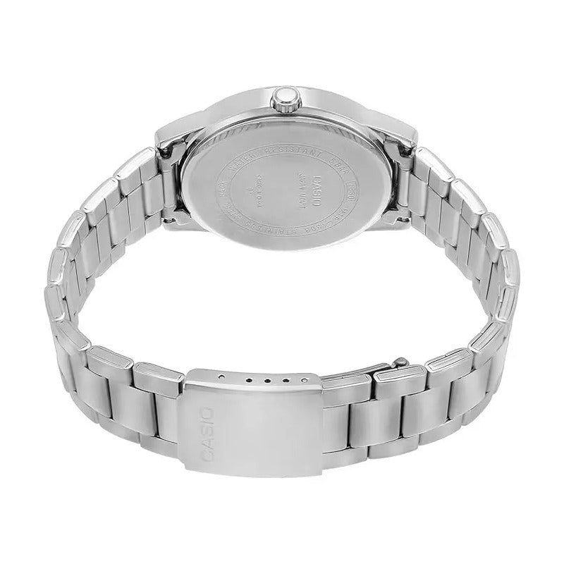 Reloj Casio Mtp1303d-7av De Cuarzo Para Hombre Con Correa De Acero Plateado Blanco