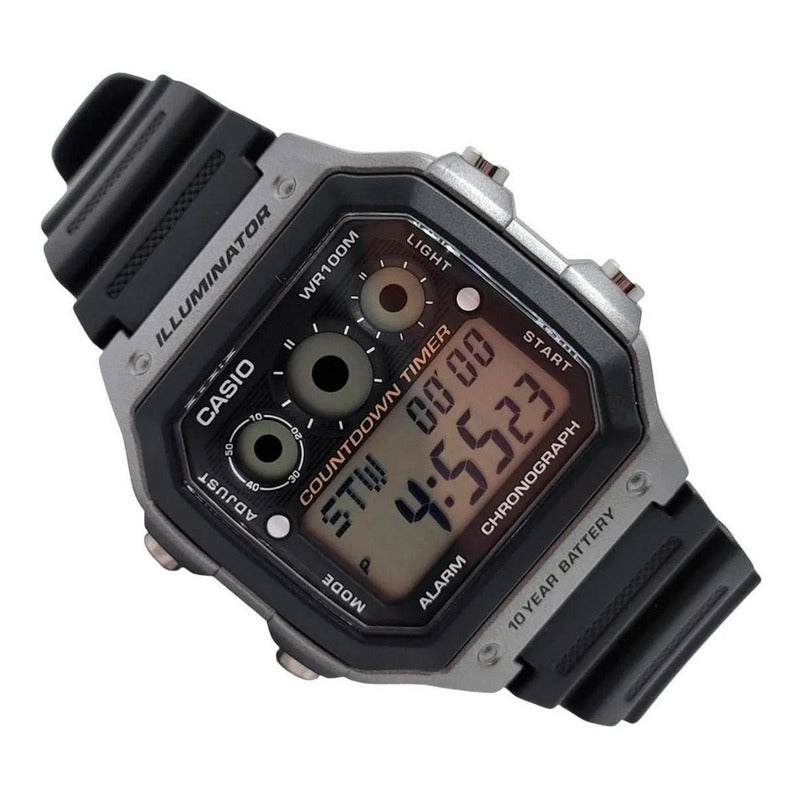 Reloj De Pulsera Casio Youth Ae-1300wh-8a Relojesymas Negro Gris/negro Negro