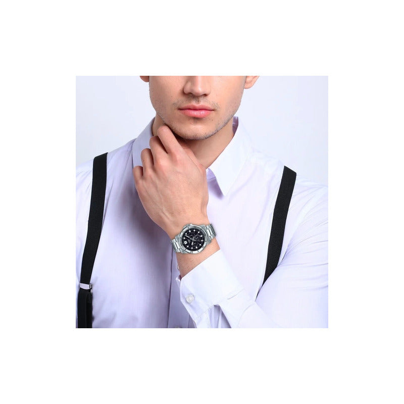Reloj Hombre Casio Mtp-vd300d-1e Plateado Original Plateado Negro