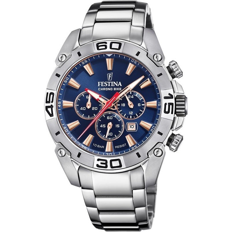 Reloj Festina Chrono Bike 2021 De Acero F20543/4 Original Plateado
