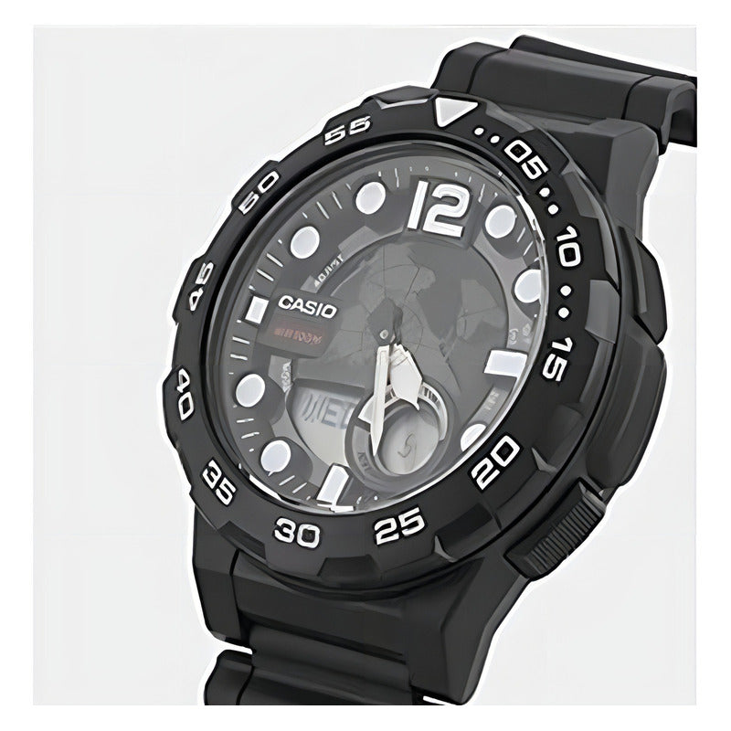 Reloj Casio Original Negro Deportivo Resina Aeq-100w-1av