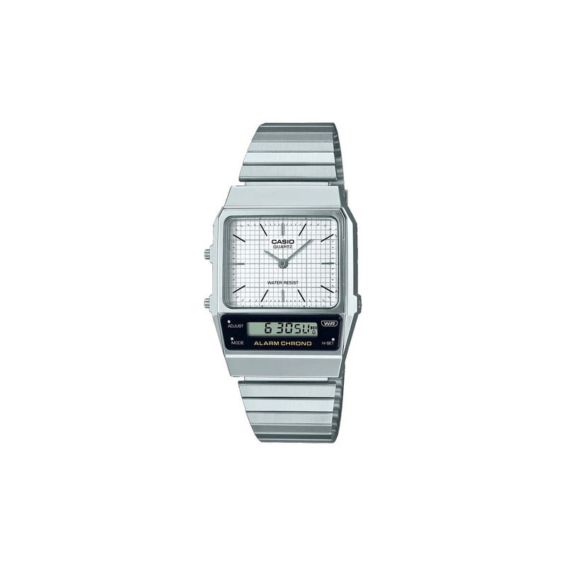 Reloj Casio Analogico Digital Aq-800e Oficial Color De La Malla Plateado