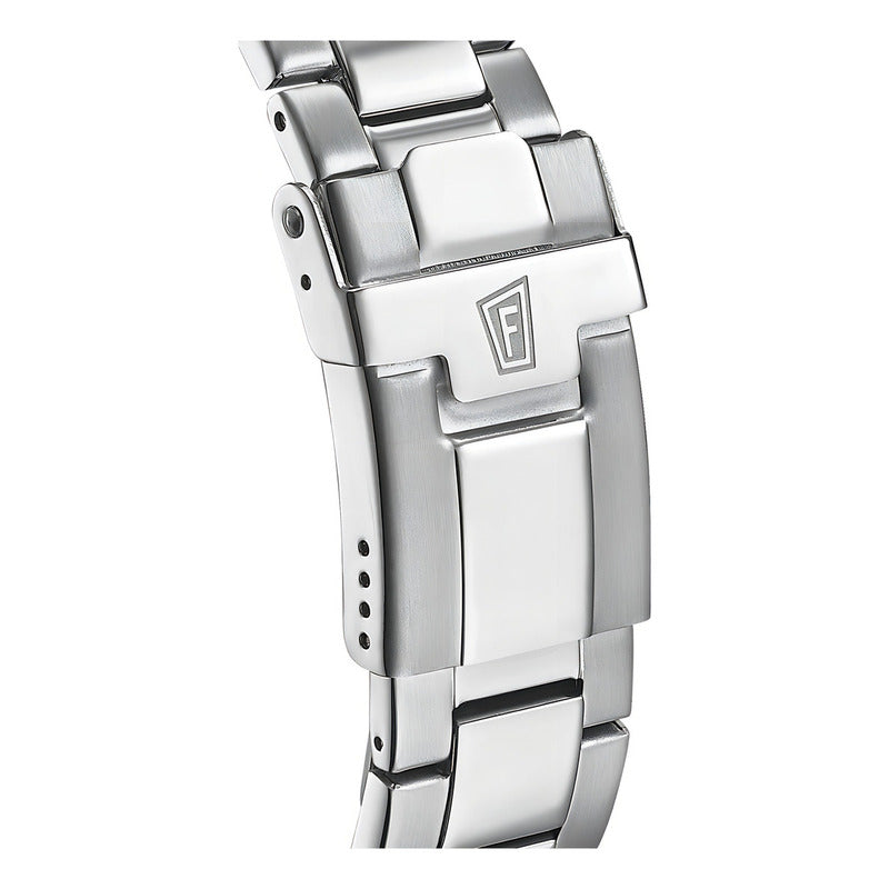 Reloj Pulsera Festina F20531/2 Con Correa De Acero Inoxidable Color Gris Plata - Fondo Azul