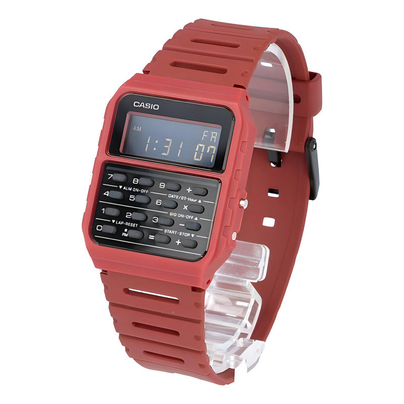Reloj Calculadora Clasico Casio Ca-53wf-4b Rojo Rojo Wf-4b Surtido