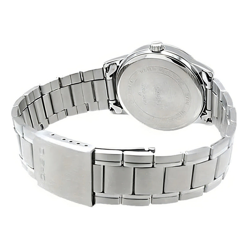 Reloj Pulsera Casio Ltp-v002 Con Correa De Acero Inoxidable Color Plateado