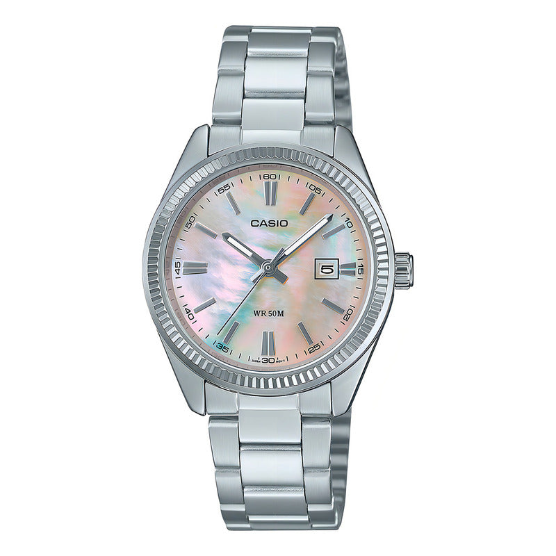 Reloj Casio Analógico Para Mujer Con Correa De Acero Inoxidable Plateado