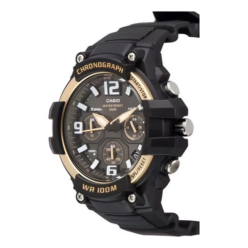 Reloj Casio Mundial Mcw-100h-9a2vdf G-shock Unisex De Resina Color De Correa Negro Dorado