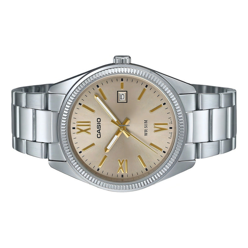 Reloj Casio Mtp-1302dd-9avdf De Acero Inoxidable Para Hombre Con Fondo Rosa Plateado
