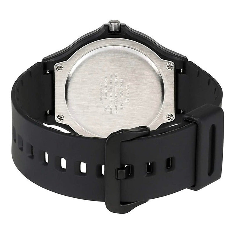 Reloj Casio Analógico Mw-240 Para Hombre, Resistente Al Agua Negro