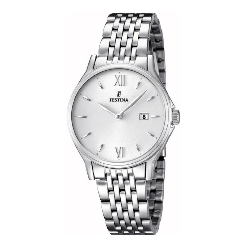 Reloj Festina Mujer Colección Acero Clásico F16748/2 Plateado Blanco