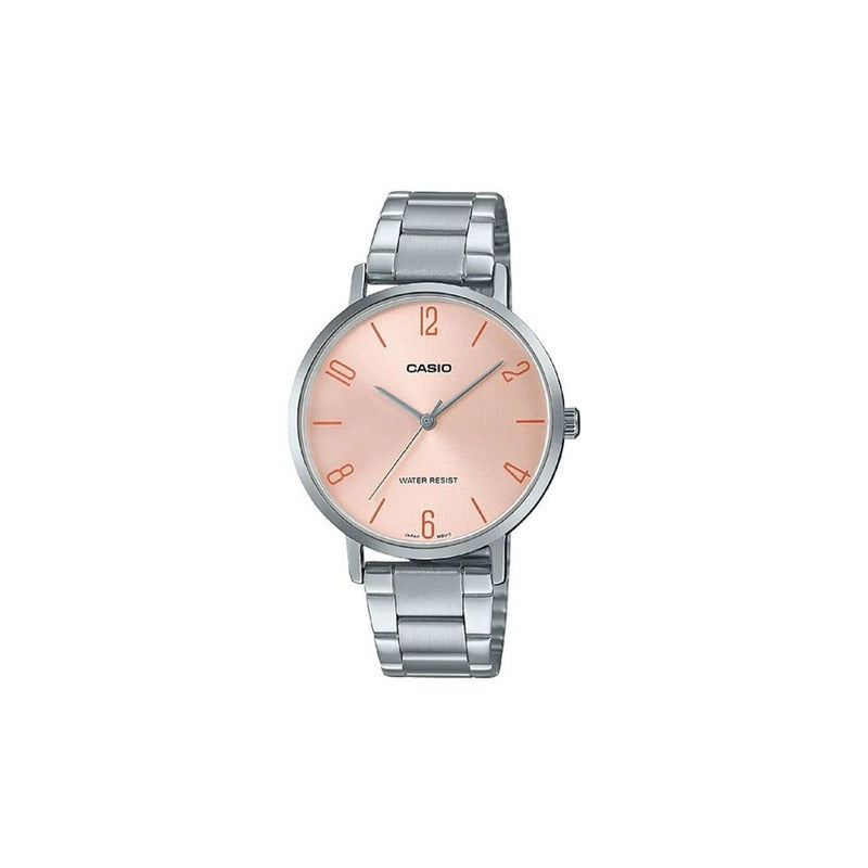 Reloj Mujer Casio Ltp-vt01d-4b2 Plateado Análogo / Lhua Plateado Palo Rosa