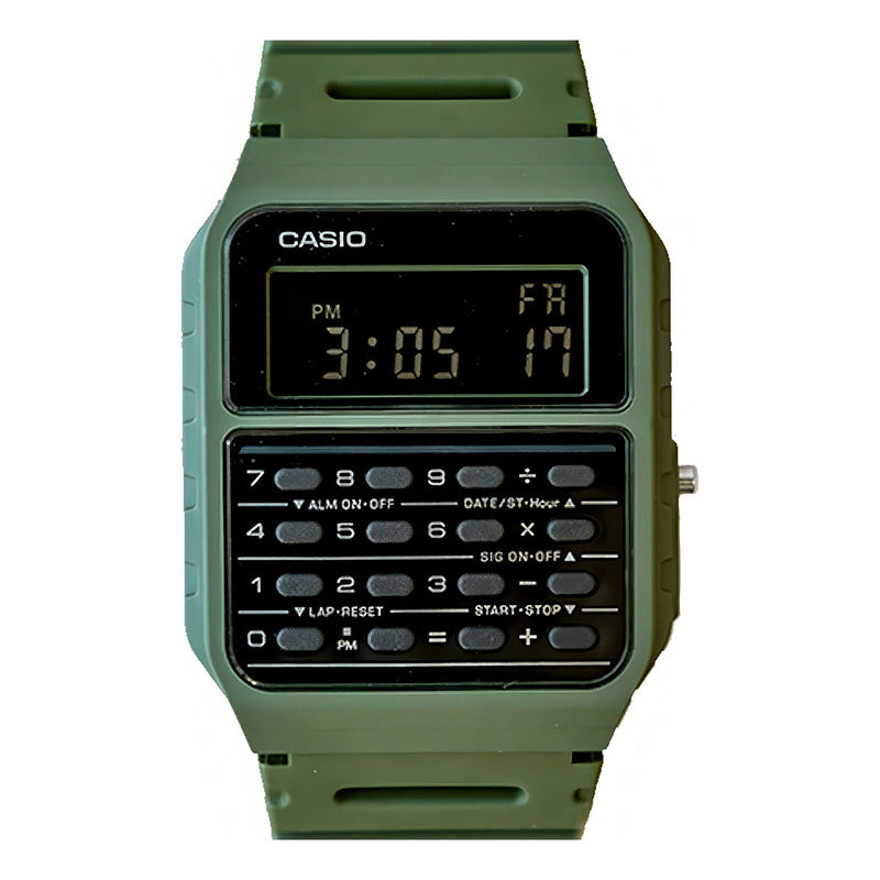Reloj Calculadora Clasico Casio Ca-wf-3b Verde Wf-3b Surtido