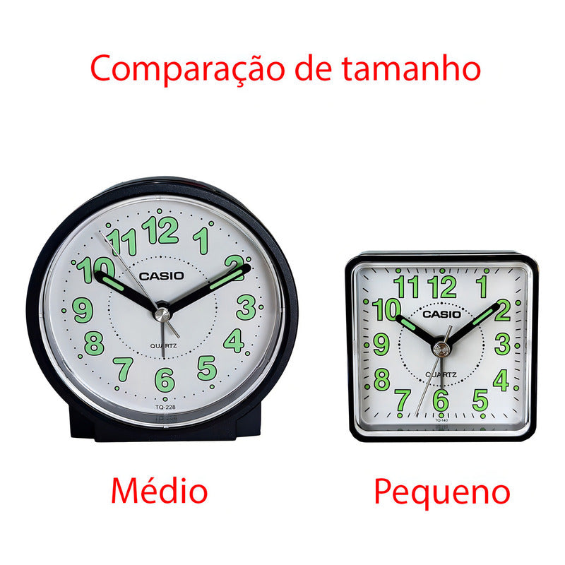 Reloj Despertador Analógico Casio Tq-228 Color Negro Negro Negro