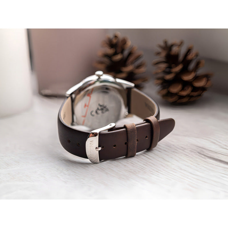Reloj De Pulsera Festina Para Hombre, Analógico Con Correa De Cuero Plateado