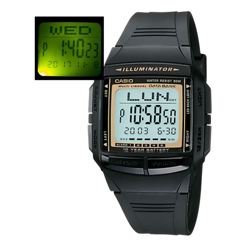 Reloj Casio Hombre Modelo Db-36-9avdf Correa De Resina Negro Relojes De Muñeca