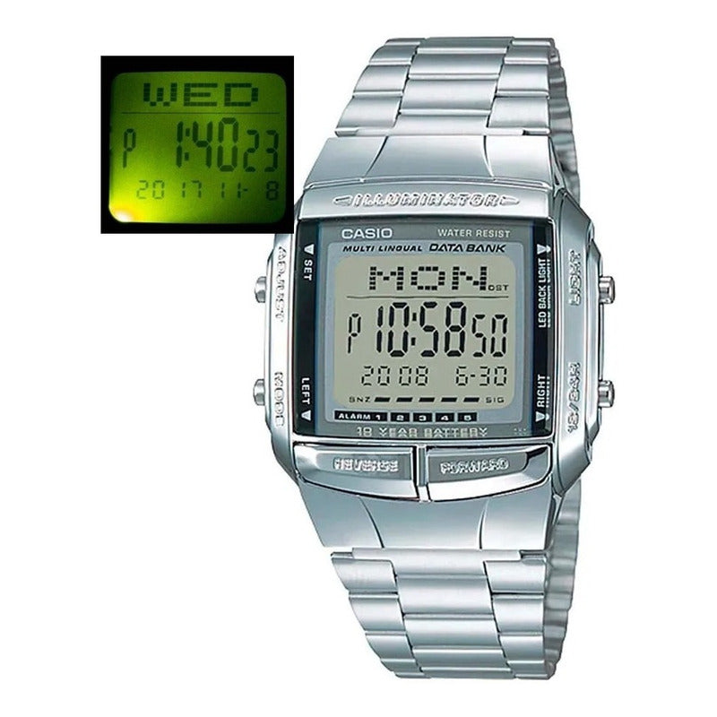 Reloj Casio Plateado Db-360-1a Nuevo Original/relojesymas Plateado Gris Oscuro