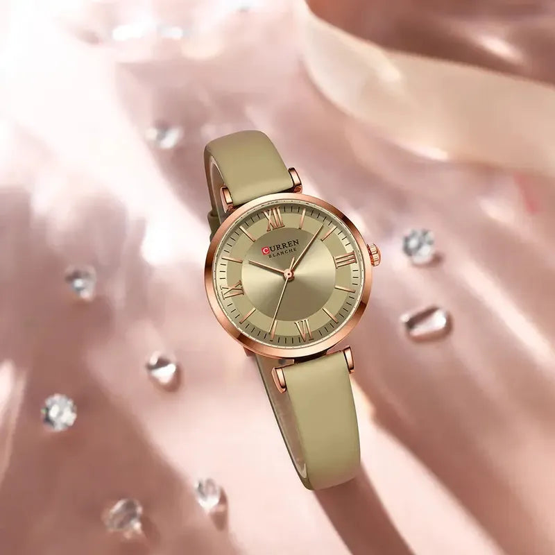 Reloj Curren Serie 9079 Mujer Dama Beige Coral Claro