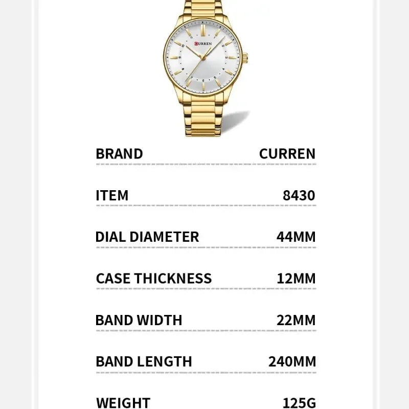 Reloj Pulsera Curren 8430-4 Color Golden/white Golden/white Dorado Blanco