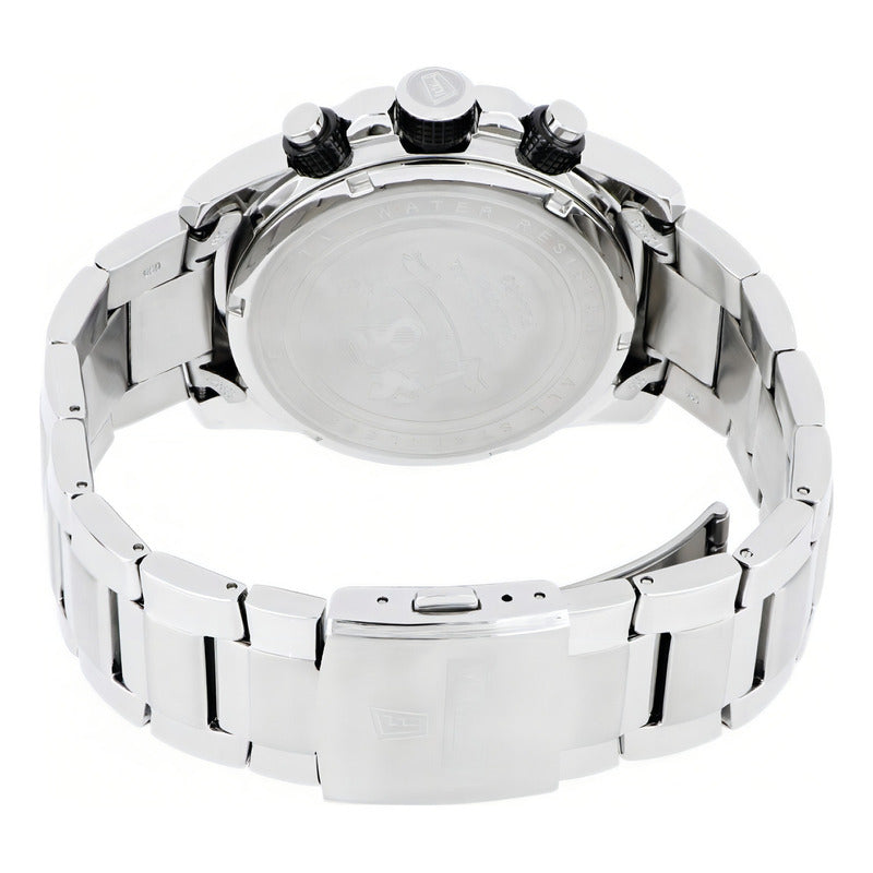 Reloj Pulsera Festina F20463 Con Correa De Acero Inoxidable Color Plateado - Fondo Azul