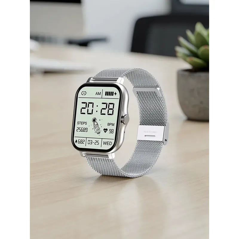 Smart Watch Bluetooth Derwye Plateado Milanés