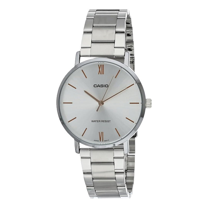 Reloj De Pulsera Casio Dress Mtp-vt01d-7b Plateado