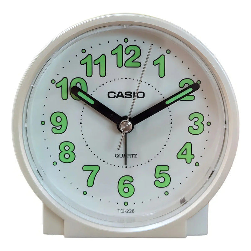 Reloj Despertador Analógico Casio Tq-228-7d Blanco