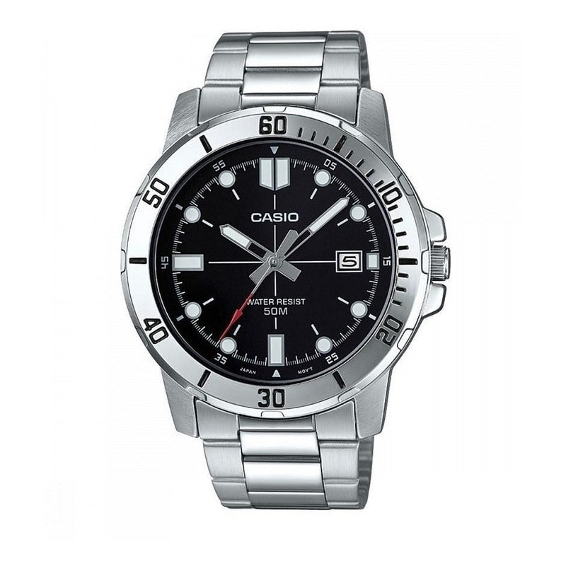 Reloj De Pulsera Casio Dress Mtp-vd01d-1e Relojesymas Plateado Negro