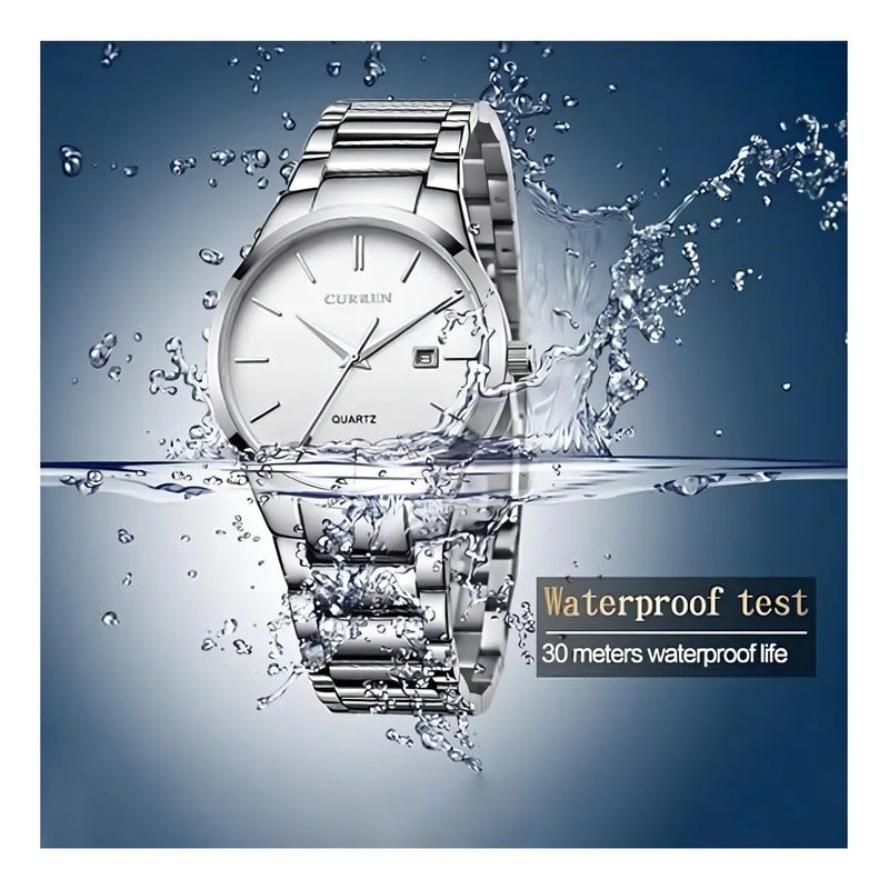 Reloj Curren Krea101902 8106-4 Cuarzo Hombre Plateado Blanco